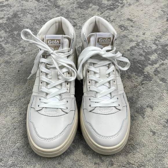 NIB Gola Challenge High Sneakers White Leather Hi Top  Retro 80s Style Sz 6.5 - Picture 8 of 16